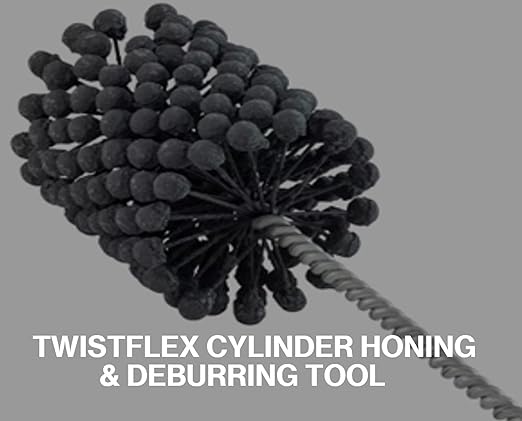 TwistFlex Heavy Duty Cylinder Hone, 4-1/2" 320SC Flexible Cylinder Honing & Deburring Tool, 4.5" Bore Brush for Hole Diameters 4.15"- 4.5", Silicon Carbide 320 Grit, 13.5" Length (1 Pack)