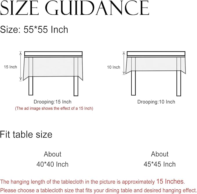 ISAENNE Designer White Linen Small Square Tablecloth,Chinoiserie Floral Elegant Indoor Table Cloth,Fall Stain Proof Decor Tablecloths for Dining Thanksgiving Kitchen Party,55"*55"-Mosella F