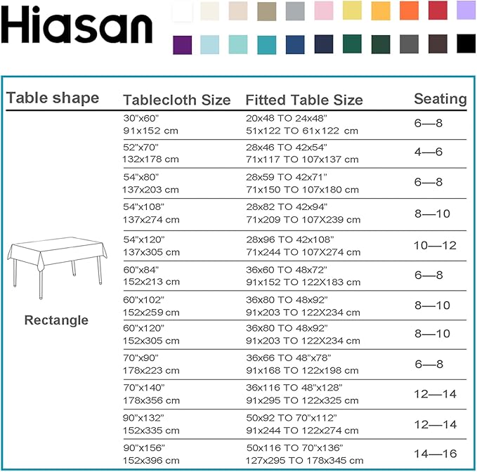 Tablecloths, 2-Pack Red Rectangular 52 x 70 Inch Polyester Spill-Resistant