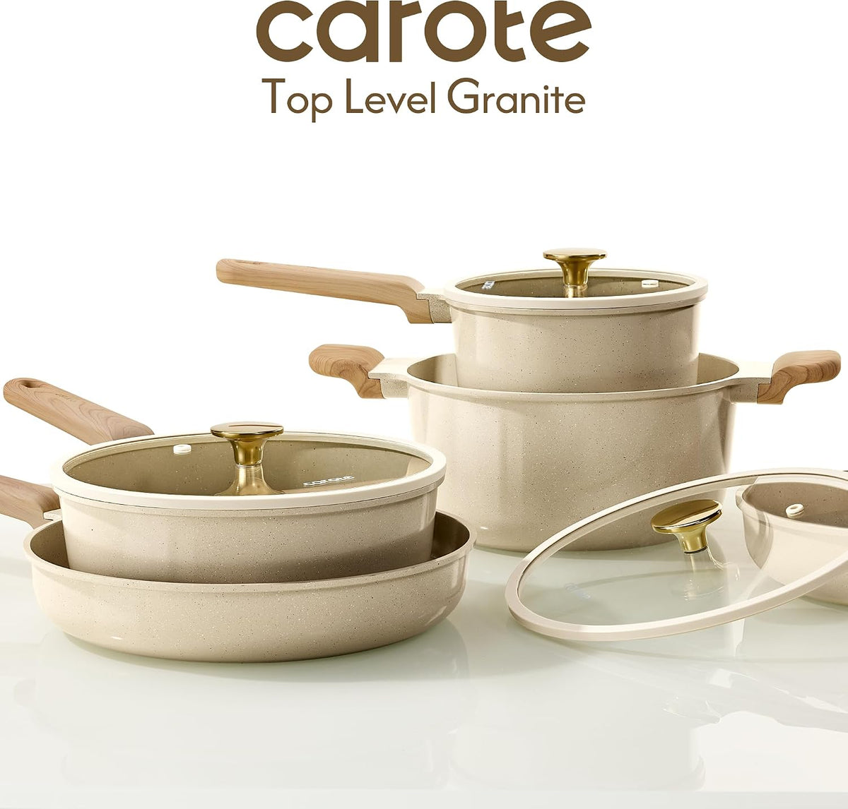 Pots and Pans Set, Ceramic Cookware Set, 14pcs – another angle