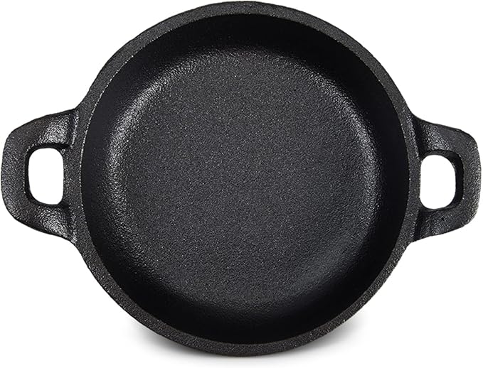 Skillet, 5 Inch Mini Cast Iron Pan in Black with Double Loop Handles