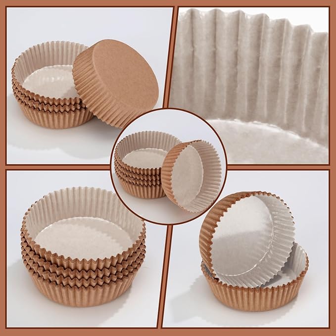 Baking Cups in Natural Silicone Paper, 50 Count, 92 ml Capacity