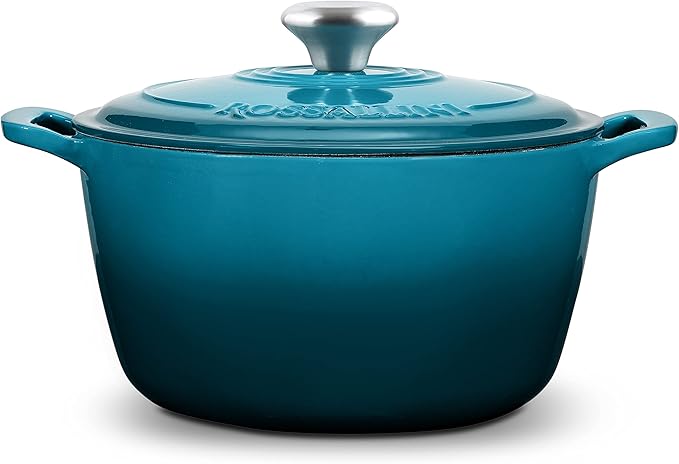 Enameled Cast Iron Round Dutch Oven - Parent (7.4Q (7L), Ocean Blue)