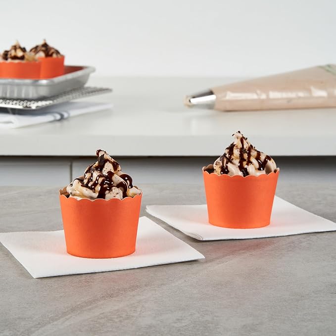 Baking Cups 200 Count Orange Paper Cupcake Liners 3.38 oz
