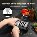 Electric Knife Sharpener, Diamond Wheels, 2-Slot Design, Silver