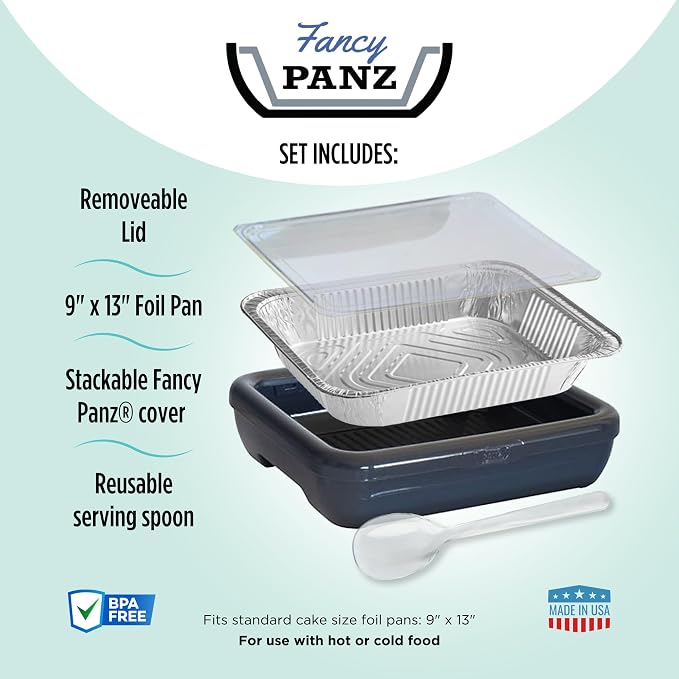 Fancy Panz - Marble 9x13x2" Aluminum Foil Pan Carrier - Elevated Food Serving - Image 3