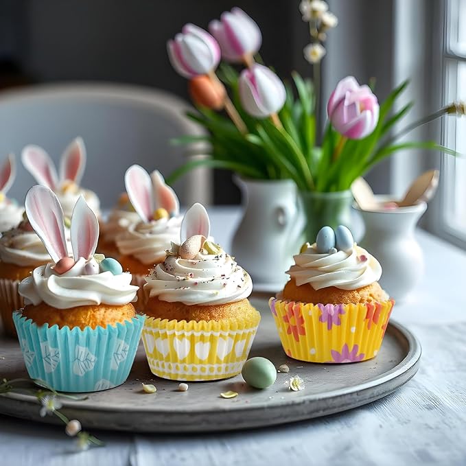 Baking Cups, 600 Pieces Easter Paper Cupcake Liners in 6 Designs