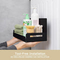 Spice Racks, 2-Pack Black Magnetic Metal Shelves, 20 lb Capacity