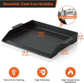 Cast Iron Griddle 18.6 x 14 Inch Black Flat Top with Tall Sidewalls