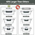 Food Storage Container Set, 30 Pieces, Borosilicate Glass, Gray