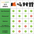 Protective Mitts Silicone Grilling Gloves, 14-Inch Length, Orange, 2-Pack