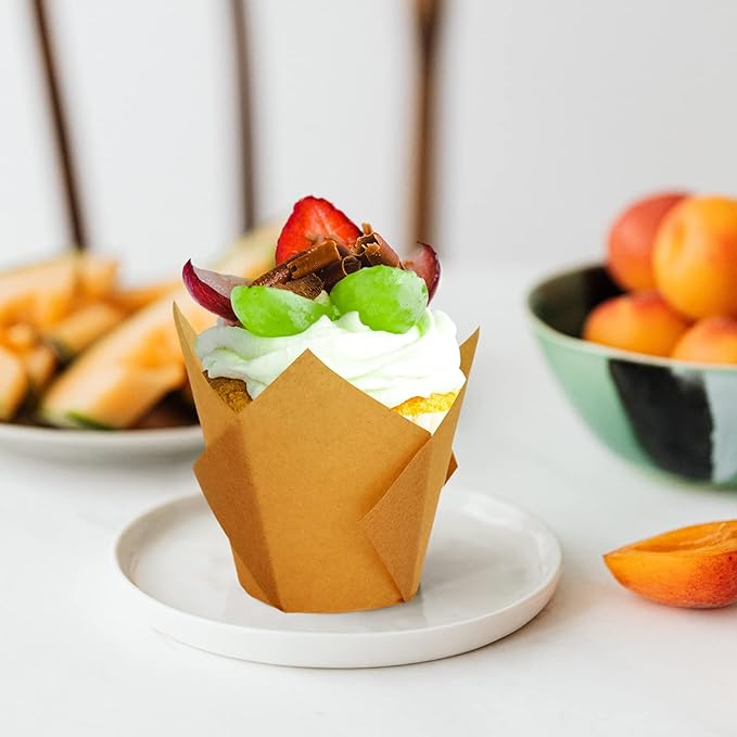Baking Cups: 200 Count Brown Tulip Greaseproof Paper Cupcake Liners