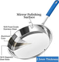 10-Inch Tri-Ply Stainless Steel Skillet with Lid, 2 Quart