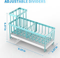 Kitchen Sink Sponge Holder, Turquoise Stainless Steel Caddy with Brush Holder