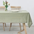 Tablecloth in Sage Green Faux Linen, 60 x 120 Inch Rectangle