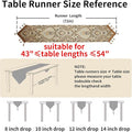 Table Runner Coffee Floral Embroidered 12 x 72 Inch Velvet-Backed