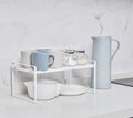 Stackable Steel Cabinet Shelf Organizer, 2-Pack, 16 Inch White