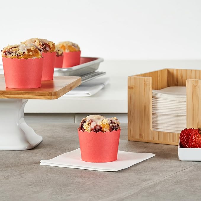 Baking Cups 200 Count Red Scalloped Paper, Oven-Ready and Greaseproof