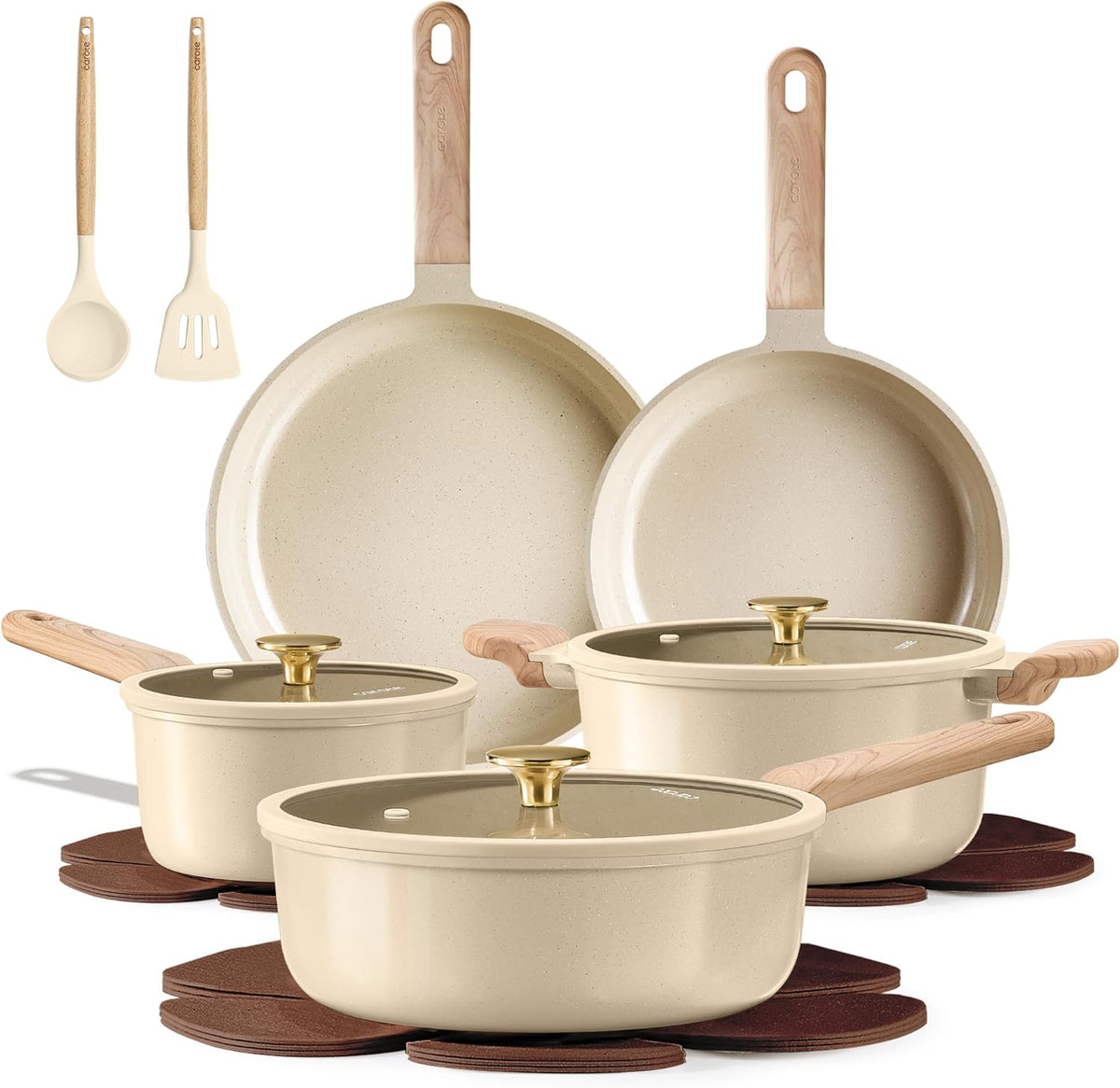 Pots and Pans Set, Ceramic Cookware Set, 14pcs