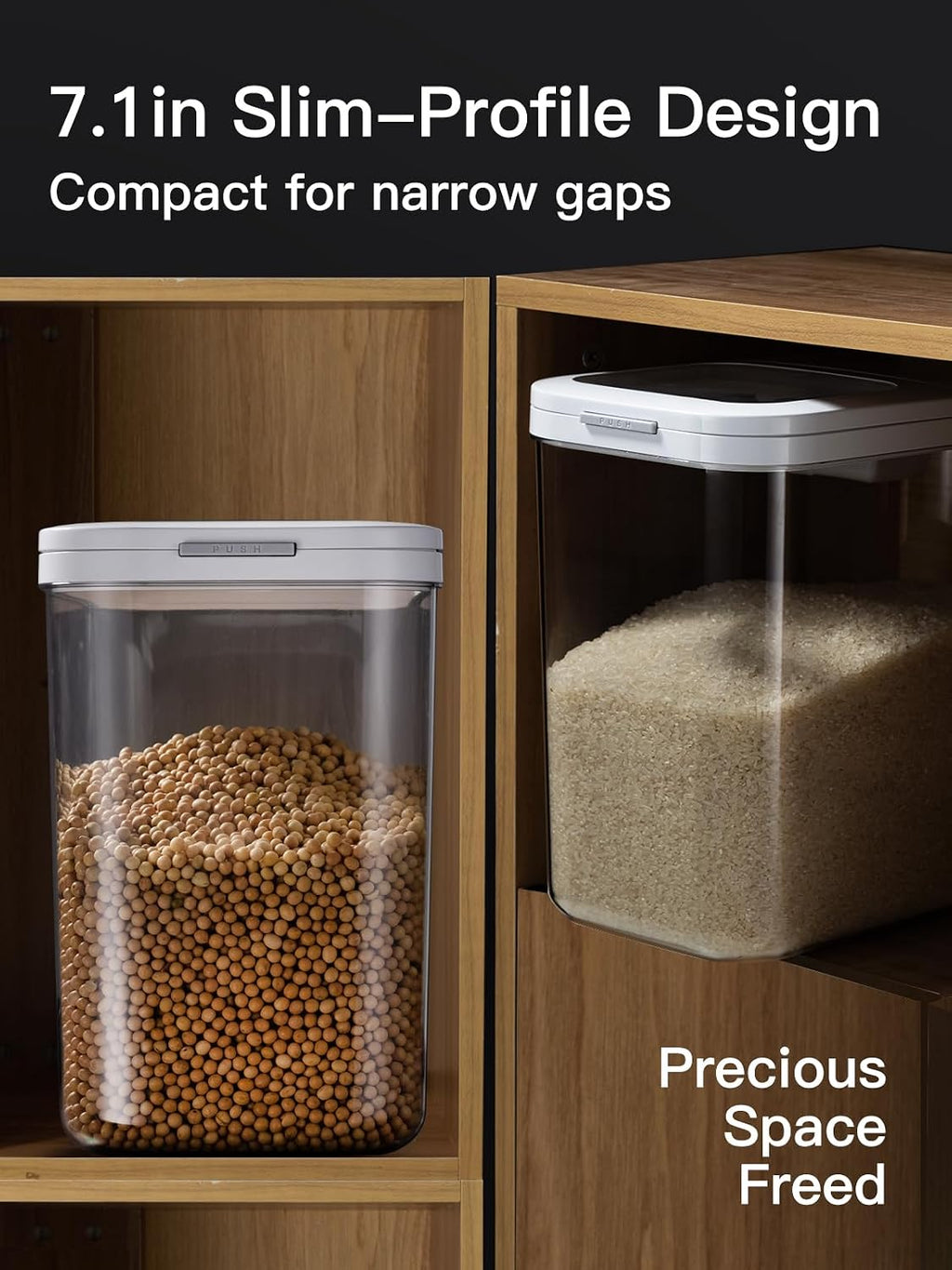 20-25 lbs Rice Dispenser with measuring spoon - Rice Container – set view