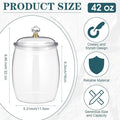 Food Jars Canisters, Set of 6 Clear Plastic with Lids, 42 oz