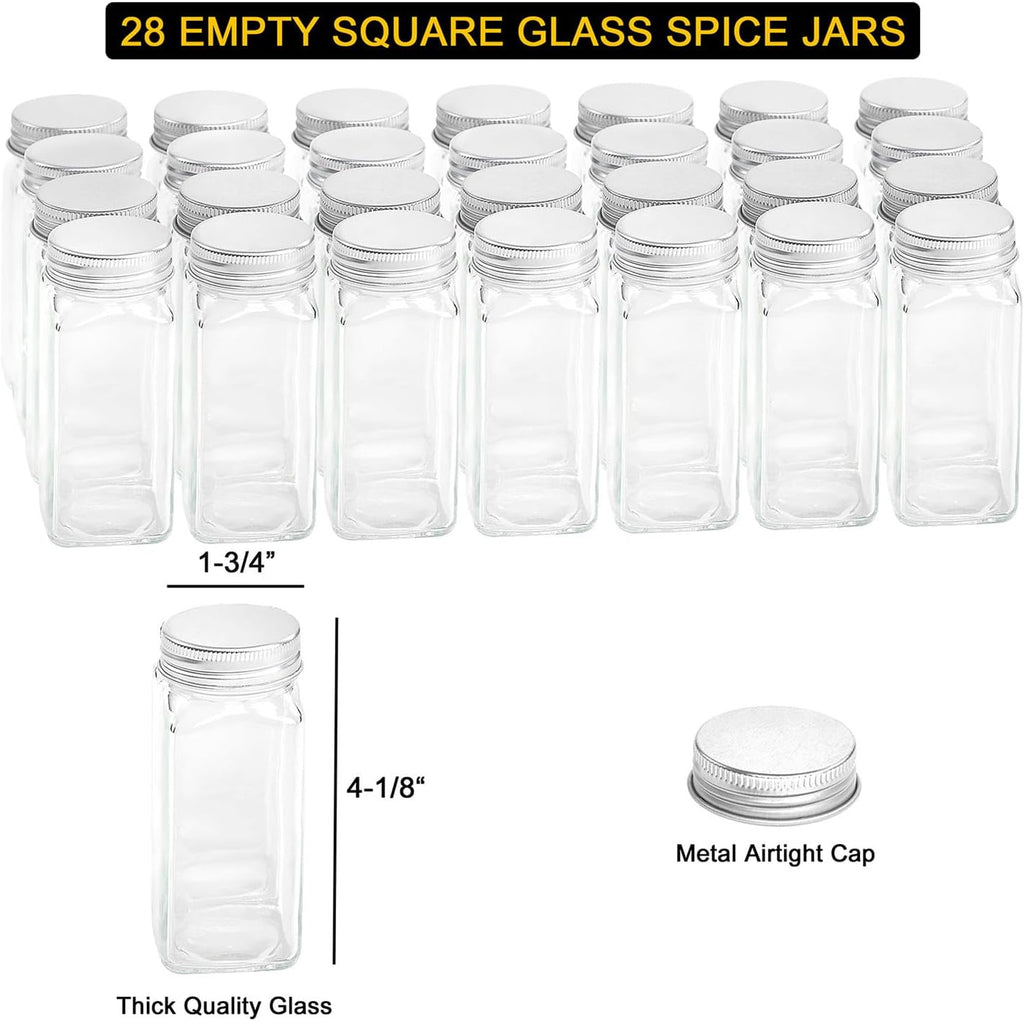 Spice Rack Organizer with 28 Spice Jars, 386 Spice Labels, Chalk Marker – alternate view