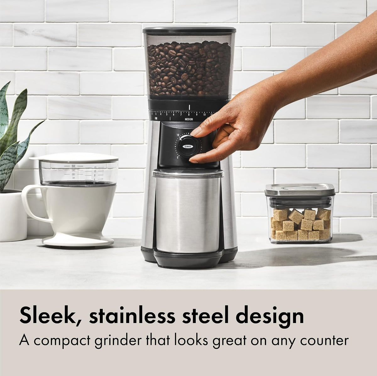 Brew Conical Burr Electric Coffee Bean Grinder - 12 Oz, Silver – set view