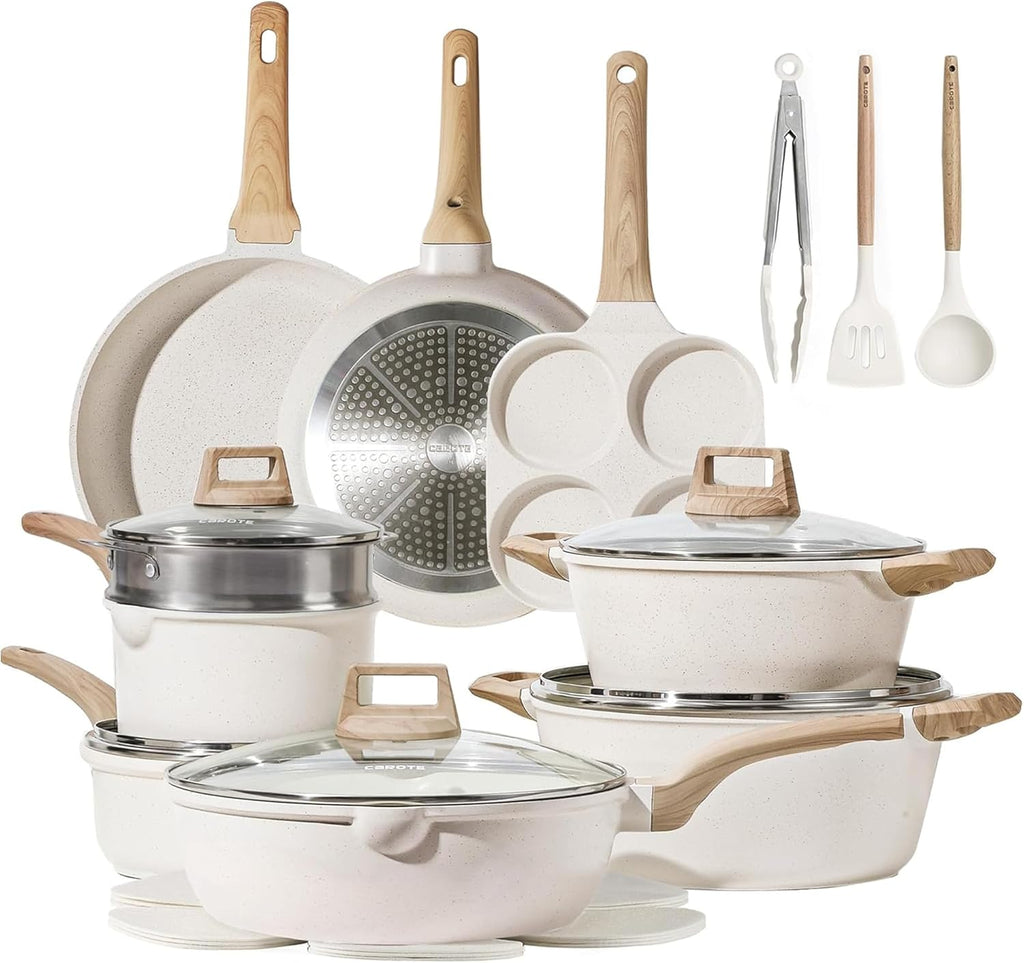 21pcs Pots and Pans Set, Nonstick Cookware Sets, with Egg Pan