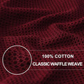 Waffle Weave Cotton Dish Towels, 12-Pack, 13 x 28 Inches, Burgundy
