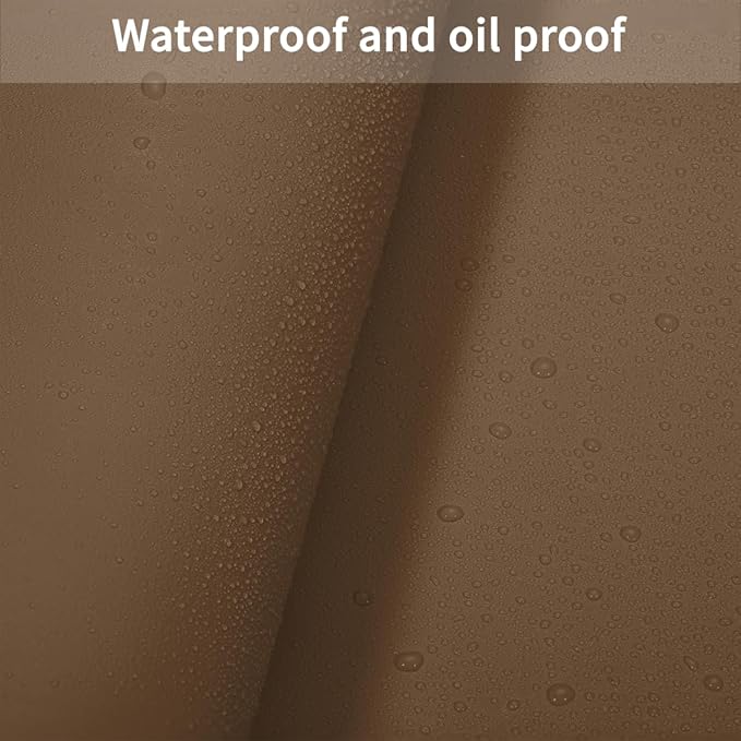 Leather Table Cover,1.8mm Thick,12x72 Inch Desk Cover,Dresser Cover Top,Dresser Protector Top,Dresser Cover,End Table Cover.(Mud Color+Champagne Gold,12x72)