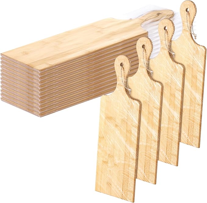 Cutting Boards Set of 12 Bamboo Boards with Handles, 17 x 6 Inch