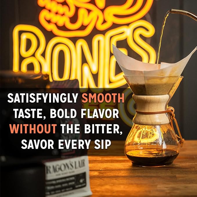 Bones Coffee Company NEW World Tour Sample Pack Box Set with Specialty Coffee Mug, 5 Assorted Single-Origin Low Acid Medium Roast Arabica Beans Flavored Coffee Gifts, 4 oz Pack of 5 Ground