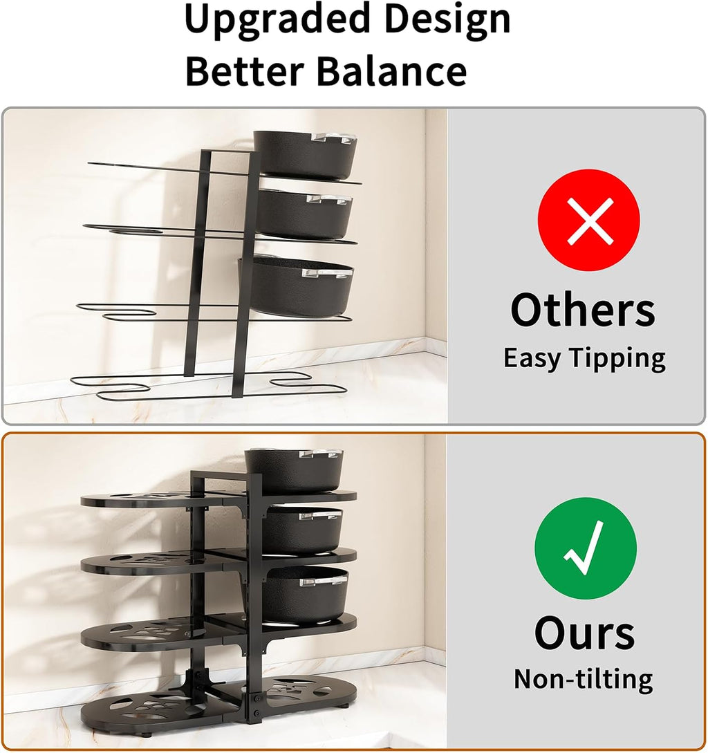 Adjustable Heavy Duty Pots and Pans Organizer Under Cabinet, 8-Tier Pot and Pan – alternate view