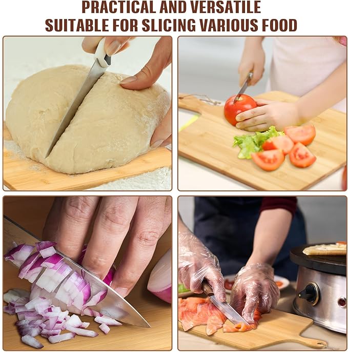 Cutting Boards Set of 12 Bamboo with Handles, 17 x 13 Inch Rectangular