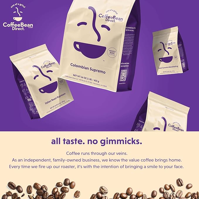 Coffee Bean Direct Medium Roast Espresso, Whole Bean Coffee, Medium Roast, 1 Pound Bag (Pack of 1)