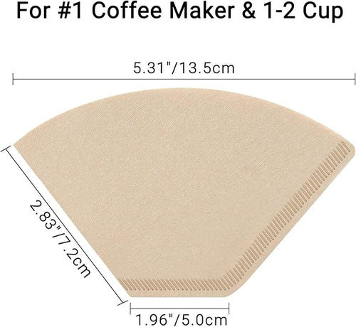 #1 Coffee Cone Filters, 100 Count Pack Size 1-2 Cup Natural Unbleached