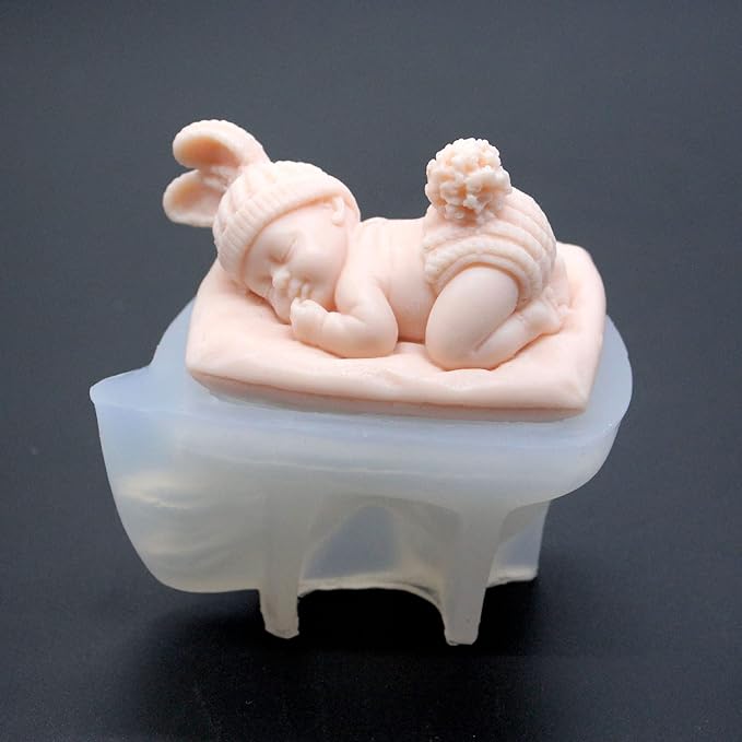 Sleep Baby Silicone Resin & Soap Mold - Portrait & Candle Molds, Craft Supplies