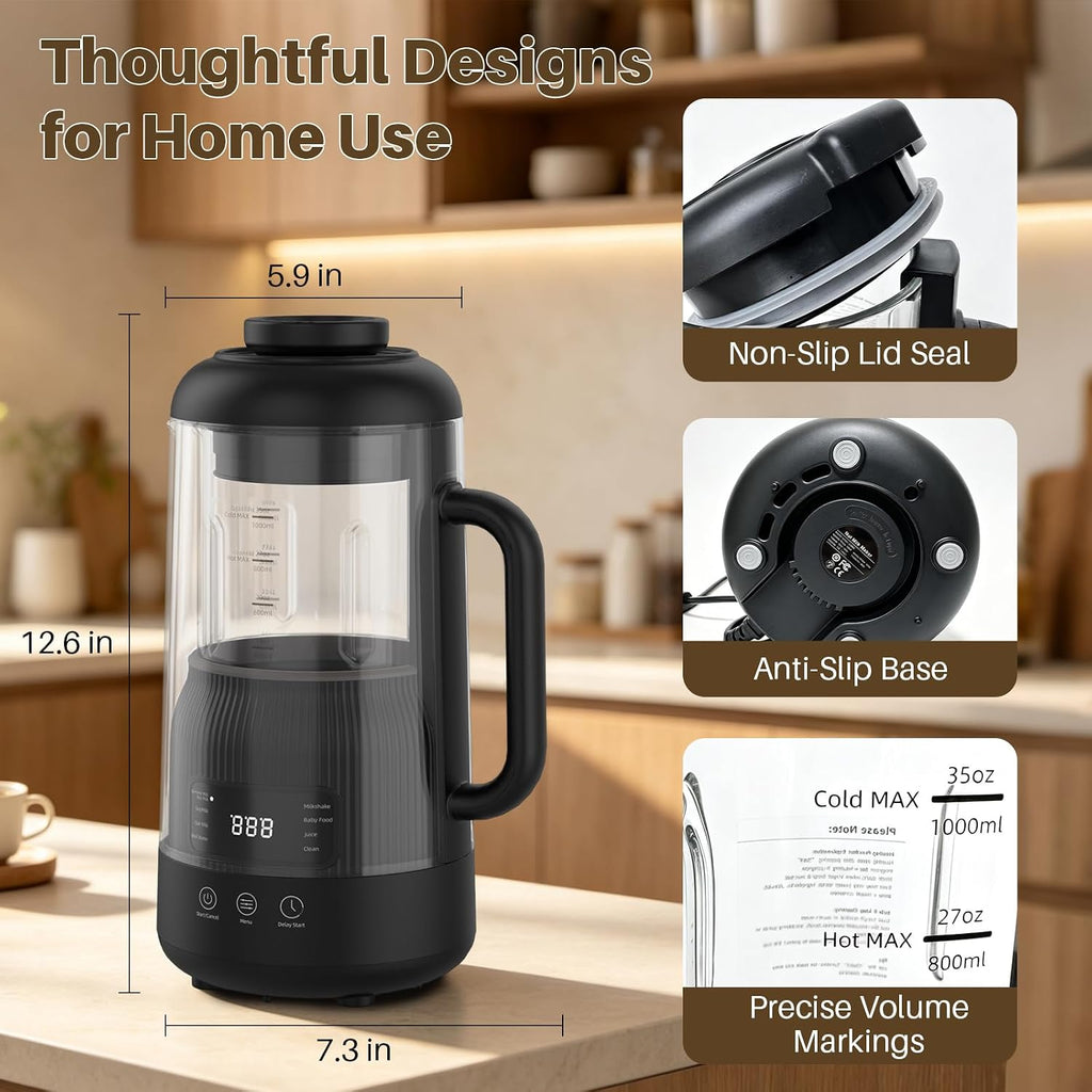 8-in-1 Nut Milk Maker with Silent Shield 12H Delay Start/Keep Warm 35oz – set view