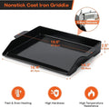 Griddle Plate in Black Enamelled Cast Iron with Nonstick Coating