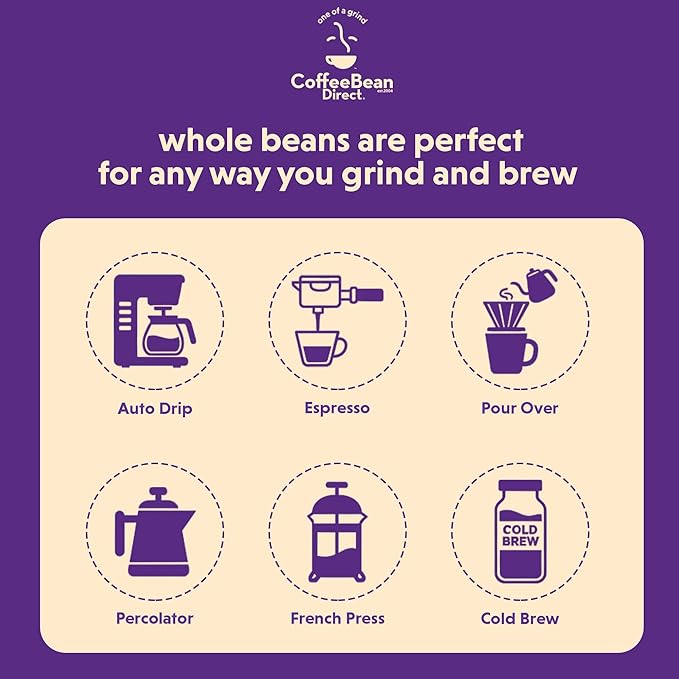 Coffee Bean Direct Tanzanian Peaberry, Whole Bean Coffee, Light Roast, 2.5 Pound Bag (Pack of 1)