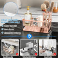 Rose Gold Kitchen Sink Caddy with Brush Holder, 304 Stainless Steel