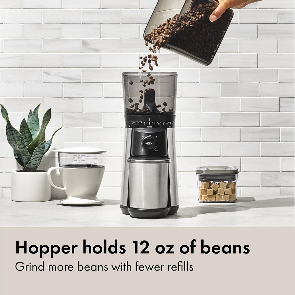 Electric Burr Coffee Grinder, 15 Settings, 12 Oz Bean Hopper