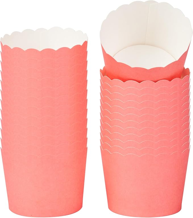 Baking Cups 200 Count Red Scalloped Paper, Oven-Ready and Greaseproof