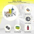 Kitchen Sink Sponge Caddy with Self-Draining Stainless Steel Tray