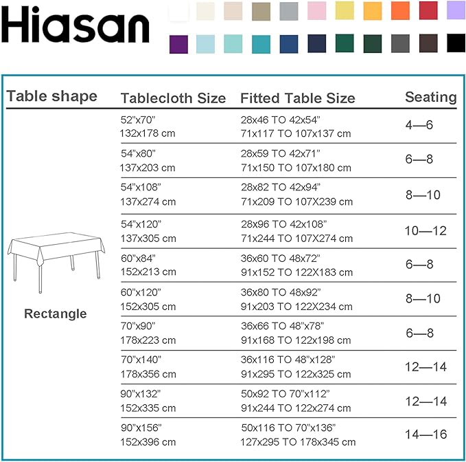 Tablecloth, Rectangular Turquoise Polyester, 54 x 120 Inch, Water-Resistant