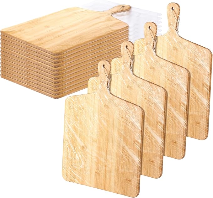 Cutting Boards Set of 12 Bamboo with Handles, 17 x 13 Inch Rectangular