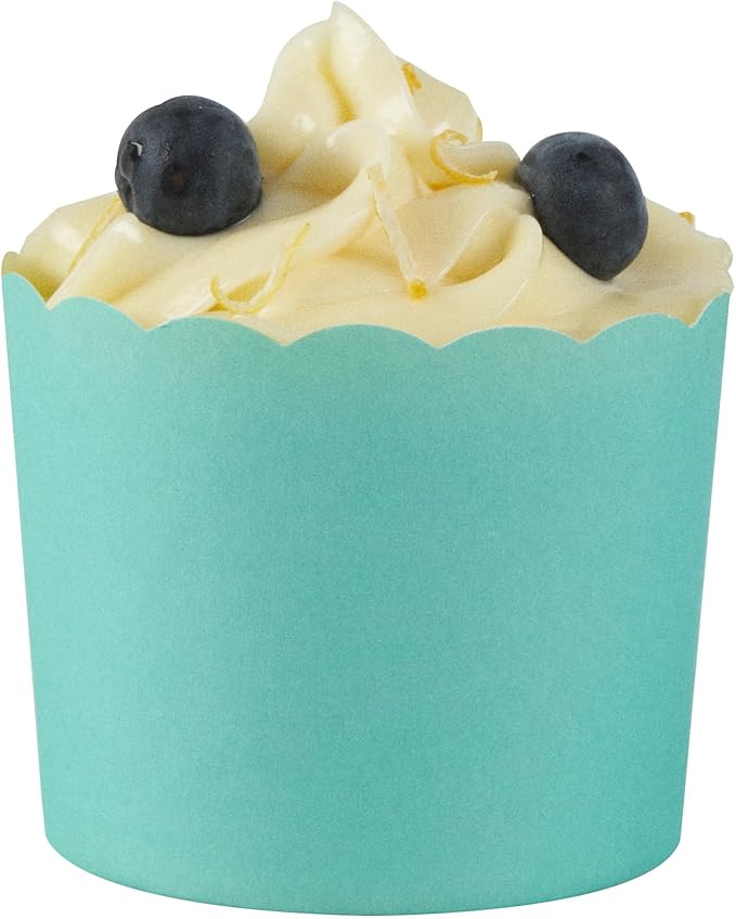 Baking Cups 200 Count Turquoise Scalloped Oven-Ready Paper Liners