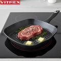 Grill Pan, 11-Inch Black Forged Aluminum with Nonstick Coating