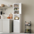Pantry Cabinet, 2-Door Metal Slim Organizer in White