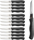 Paring and Garnishing Knife, 12-Piece Set, Knives with Straight Edge 3 Inch Blade, Stainless Steel, Spear Point, Fruit and Vegetable Cutting and Peeling, Black